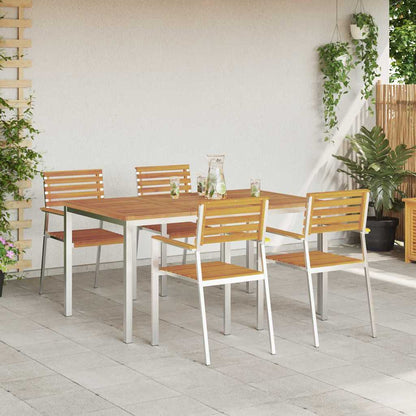 GardenDiningSet 5 pcs Brown SolidAcaciawood