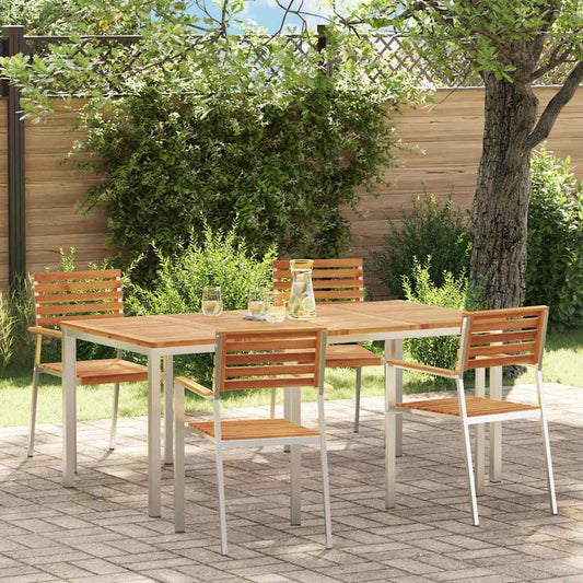 GardenDiningSet 5 pcs Brown SolidAcaciawood