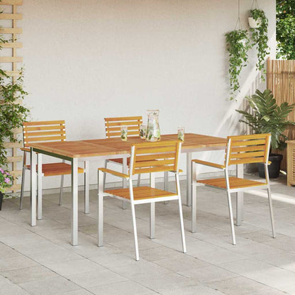 GardenDiningSet 5 pcs Brown SolidAcaciawood