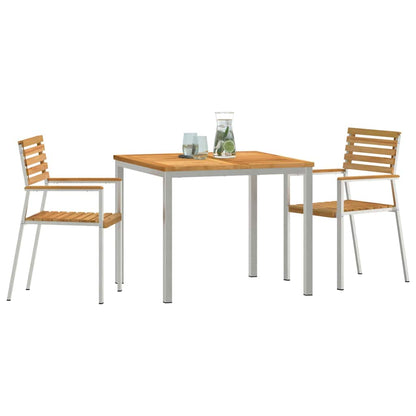 GardenDiningSet 3 pcs Brown SolidTeakwood