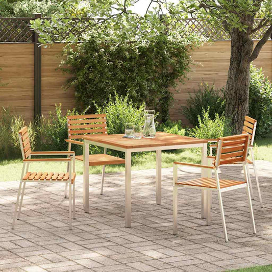 GardenDiningSet 5 pcs Brown SolidTeakwood