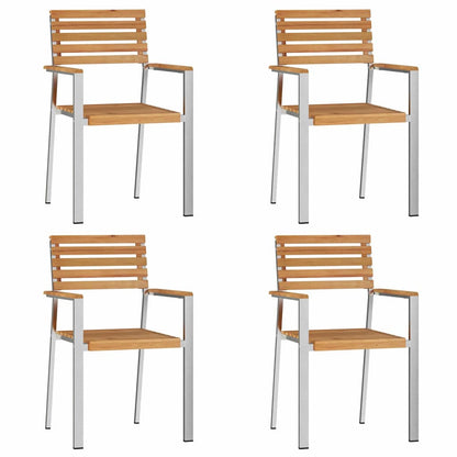 GardenDiningSet 5 pcs Brown SolidTeakwood