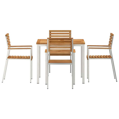 GardenDiningSet 5 pcs Brown SolidTeakwood