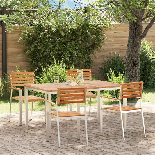 GardenDiningSet 5 pcs Brown SolidTeakwood