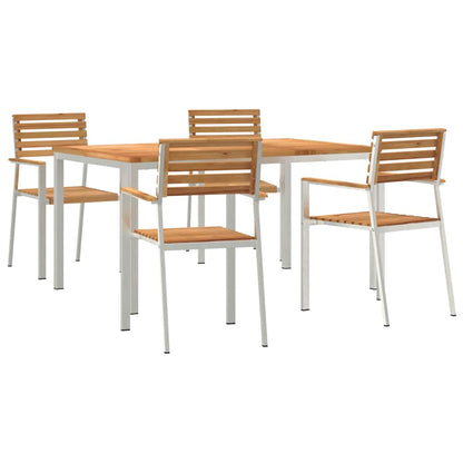 GardenDiningSet 5 pcs Brown SolidTeakwood