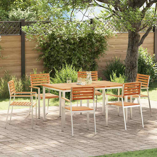 GardenDiningSet 7 pcs Brown SolidTeakwood