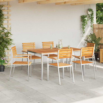 GardenDiningSet 7 pcs Brown SolidTeakwood