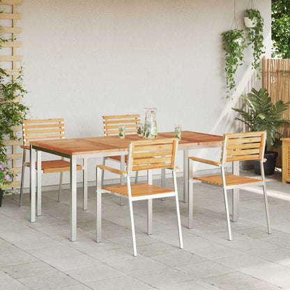 GardenDiningSet 5 pcs Brown SolidTeakwood