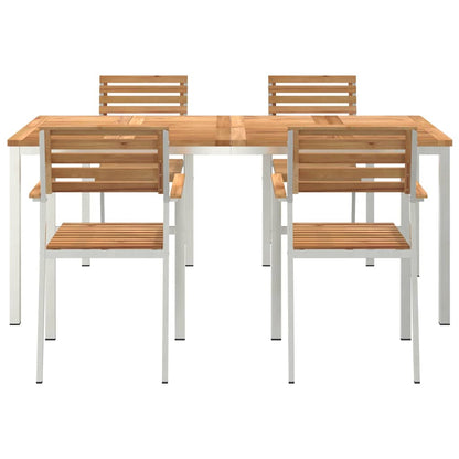 GardenDiningSet 5 pcs Brown SolidTeakwood