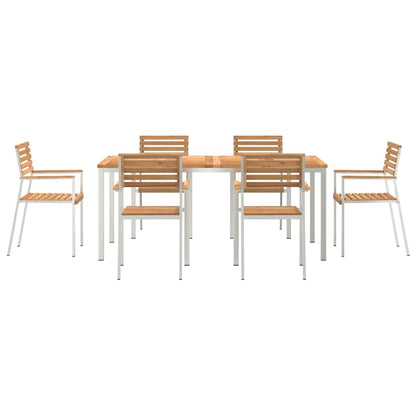 GardenDiningSet 7 pcs Brown SolidTeakwood