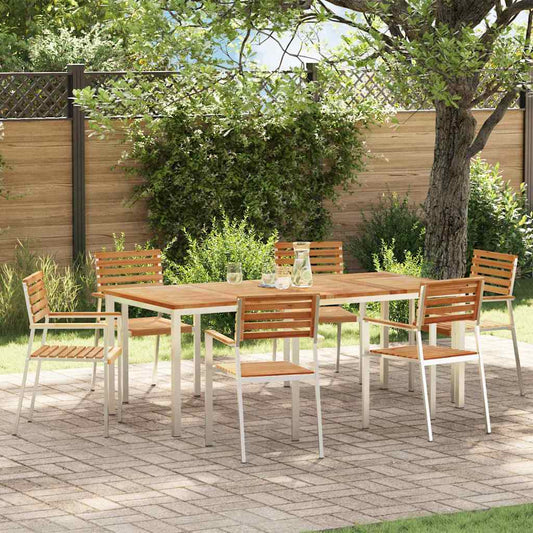 GardenDiningSet 7 pcs Brown SolidTeakwood