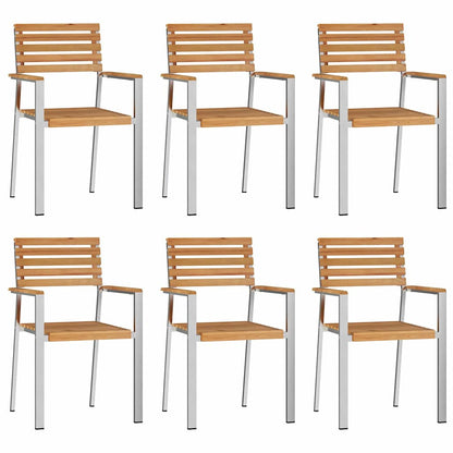 GardenDiningSet 7 pcs Brown SolidTeakwood
