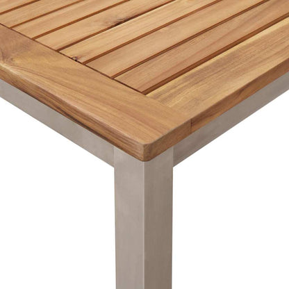 GardenDiningSet 9 pcs Brown SolidTeakwood