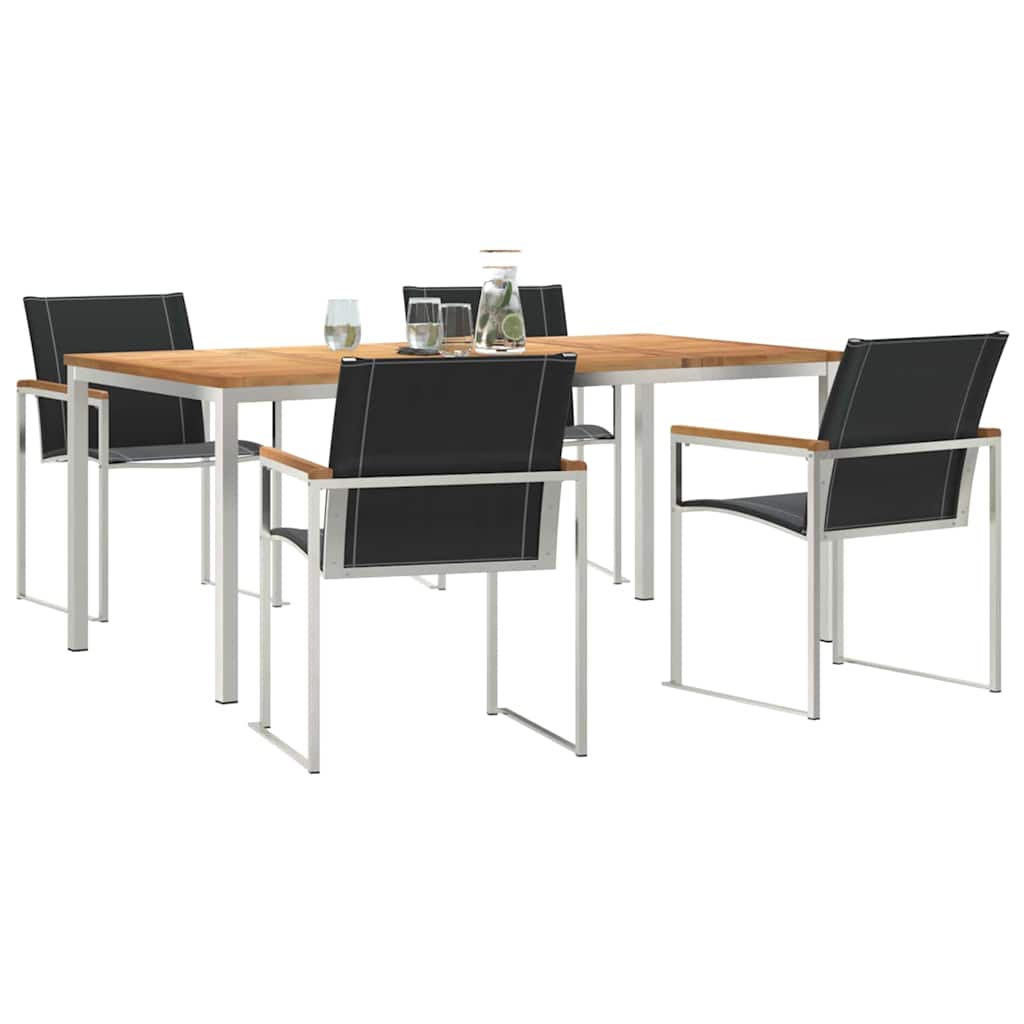 GardenDiningSet 5 pcs SolidAcaciawood