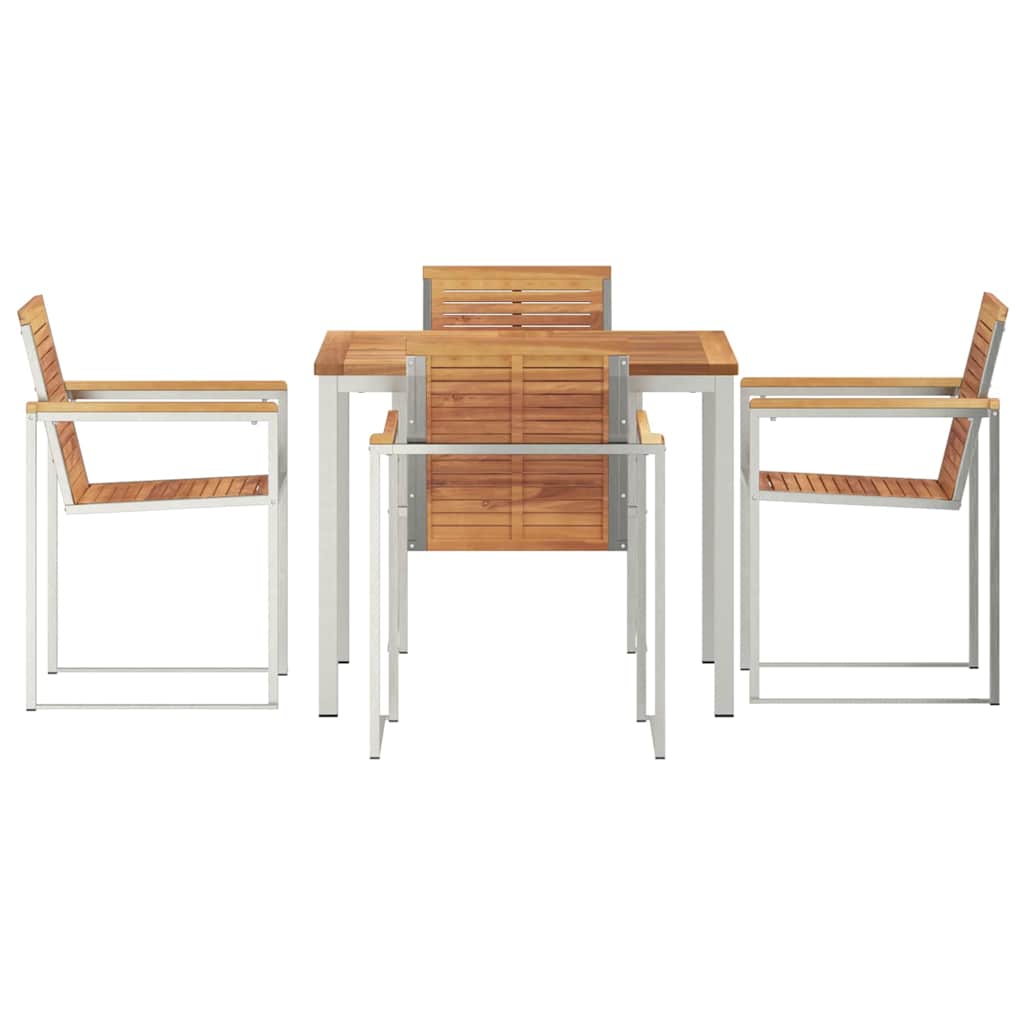 GardenDiningSet 5 pcs SolidTeakwood