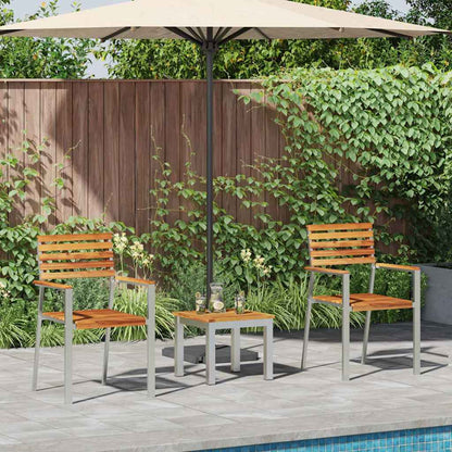 GardenDiningSet 3 pcs Brown SolidTeakwood