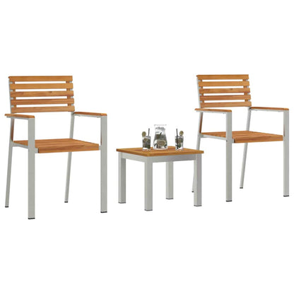 GardenDiningSet 3 pcs Brown SolidTeakwood