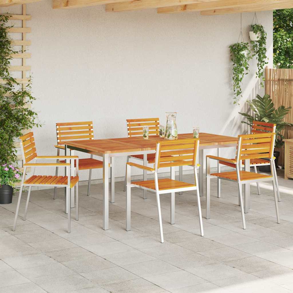 Garden Chair 6 pcs Brown 56 x 54.5 x 87cm Solid Acacia wood