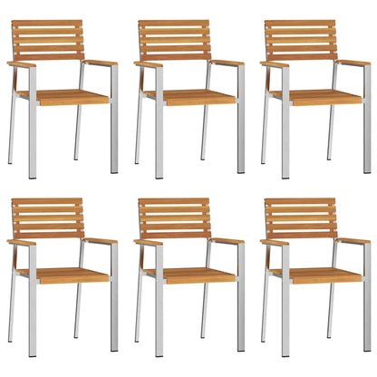 Garden Chair 6 pcs Brown 56 x 54.5 x 87cm Solid Acacia wood