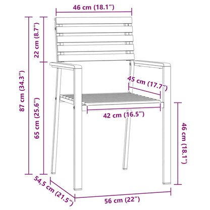 Garden Chair 6 pcs Brown 56 x 54.5 x 87cm Solid Acacia wood