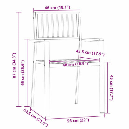 Garden Chair 6 pcs Brown 56 x 54.5 x 87cm Solid Acacia wood