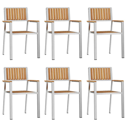 Garden Chair 6 pcs Brown 56 x 54.5 x 87cm Solid Teak wood
