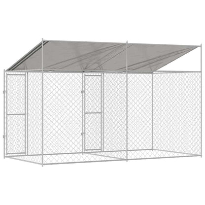 Dog Cage Silver 400 x 200 x 256 cm Galvanised Steel