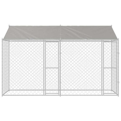 Dog Cage Silver 400 x 200 x 256 cm Galvanised Steel