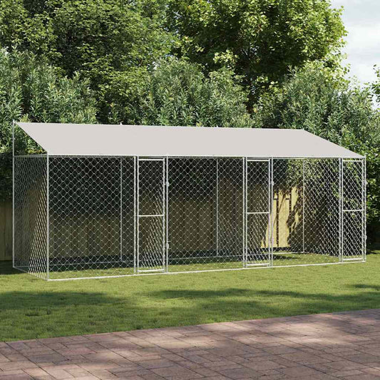 Dog Cage Silver 600 x 200 x 256 cm Galvanised Steel