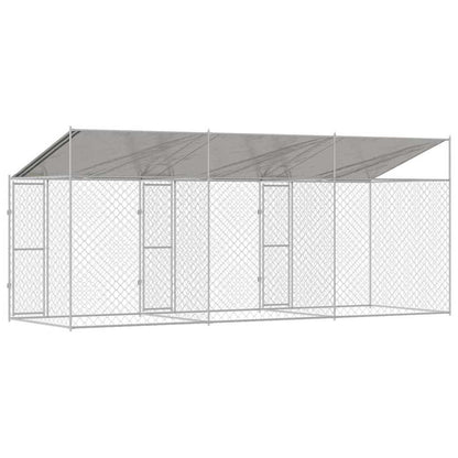 Dog Cage Silver 600 x 200 x 256 cm Galvanised Steel