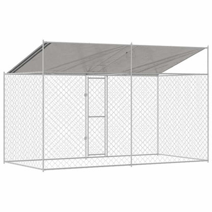 Dog Cage Silver 400 x 200 x 256 cm Galvanised Steel