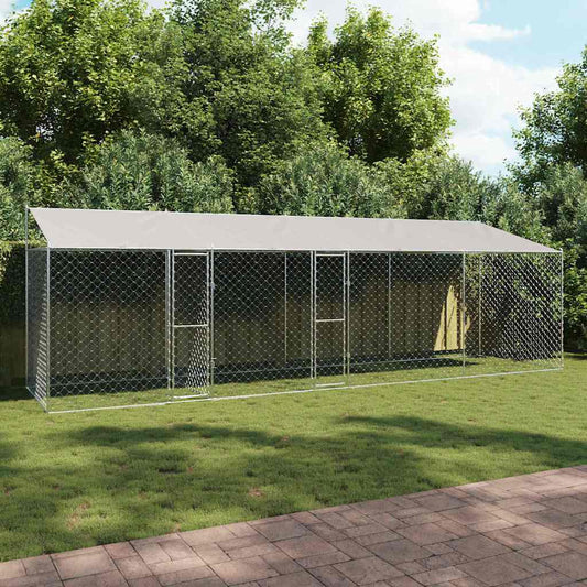 Dog Cage Silver 800 x 200 x 256 cm Galvanised Steel