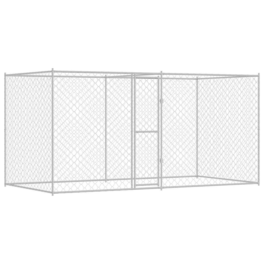 Dog Cage Silver 400 x 200 x 256 cm Galvanised Steel