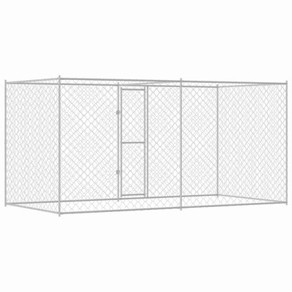 Dog Cage Silver 400 x 200 x 256 cm Galvanised Steel