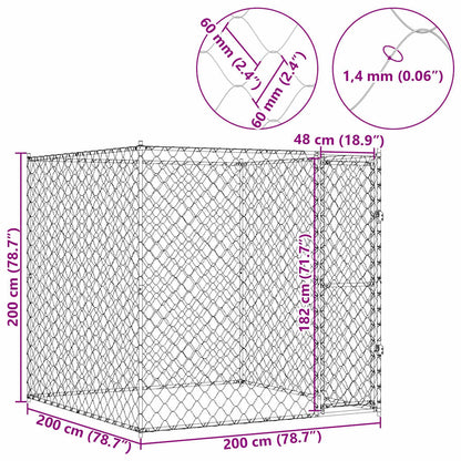 Dog Cage 2 x 2 x 2 m Steel