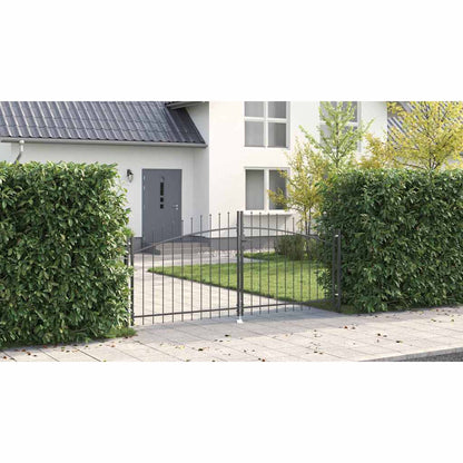 Garden Gate with Lock Grey 150 x 300 cm Steel