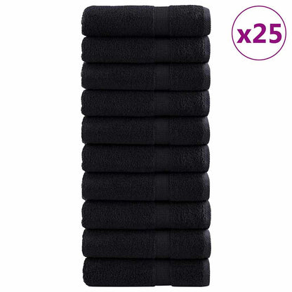 600 gsm Guest Towels SOLUND 25 pcs Black 100 x 150 cm Cotton