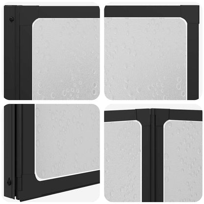 Shower Screen Folding Manual Black 120 x 2 x 117 cm Aluminium