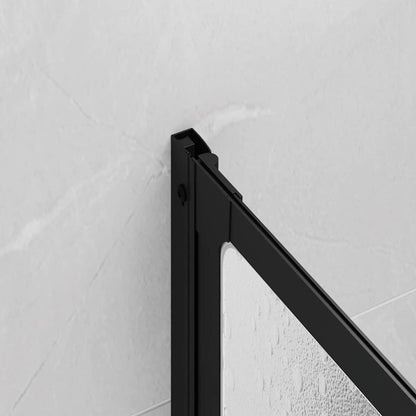 Shower Screen Folding Manual Black 120 x 2 x 117 cm Aluminium