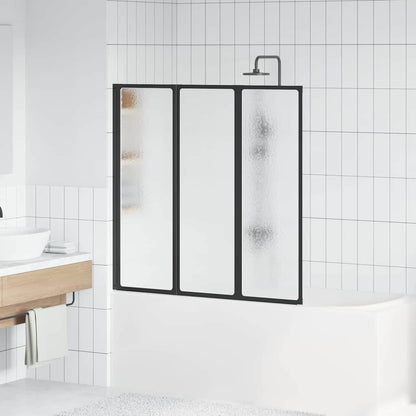 Shower Screen Folding Manual Black 120 x 2 x 117 cm Aluminium