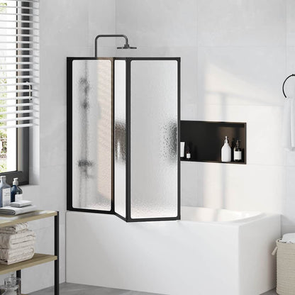 Shower Screen Folding Manual Black 120 x 2 x 117 cm Aluminium