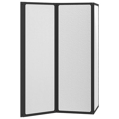 Shower Screen Folding Manual Black 120 x 2 x 117 cm Aluminium