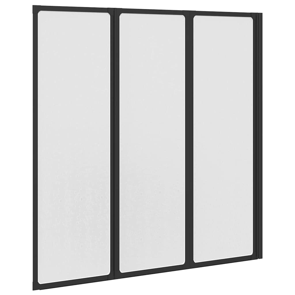 Shower Screen Folding Manual Black 120 x 2 x 117 cm Aluminium