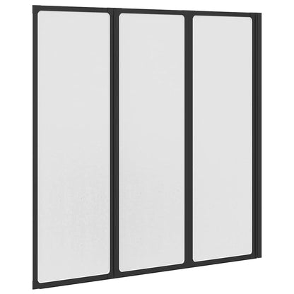 Shower Screen Folding Manual Black 120 x 2 x 117 cm Aluminium