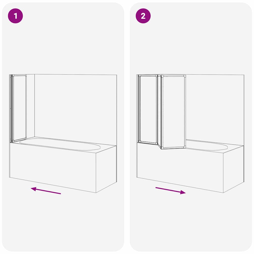 Shower Screen Folding Manual Black 120 x 2 x 117 cm Aluminium