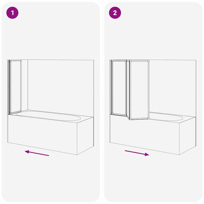 Shower Screen Folding Manual Black 120 x 2 x 117 cm Aluminium