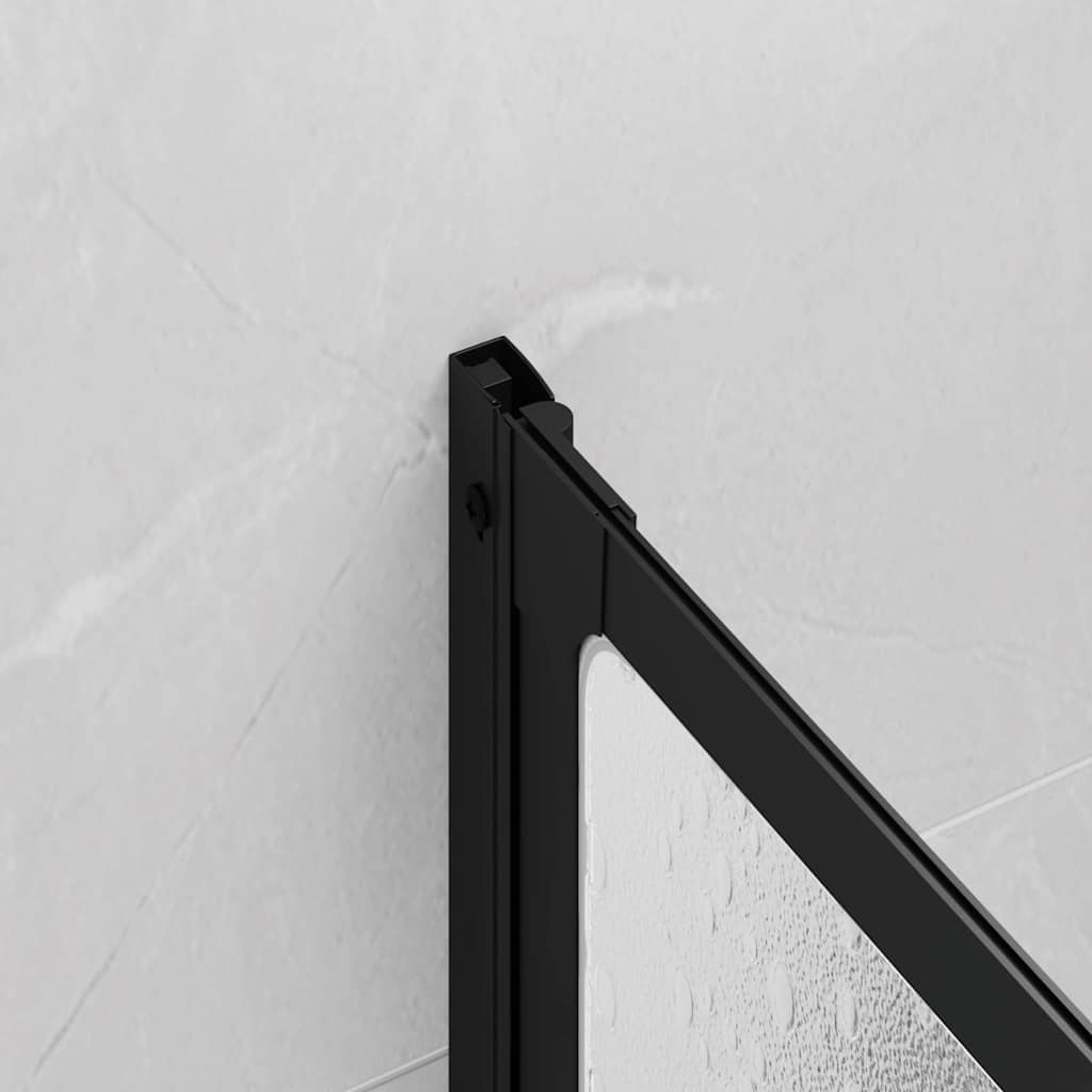 Shower Screen Folding Manual Black 132 x 2 x 140 cm Aluminium