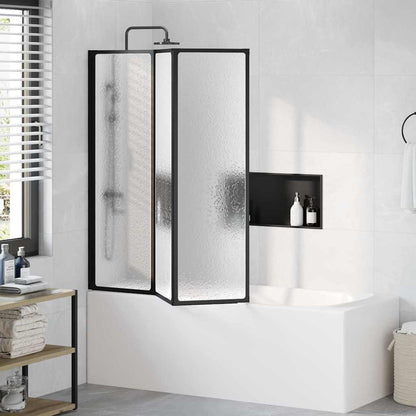 Shower Screen Folding Manual Black 132 x 2 x 140 cm Aluminium