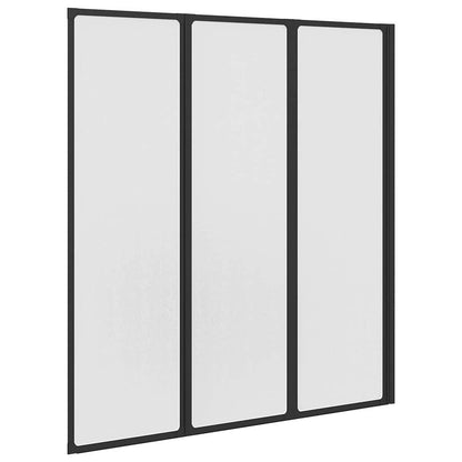 Shower Screen Folding Manual Black 132 x 2 x 140 cm Aluminium