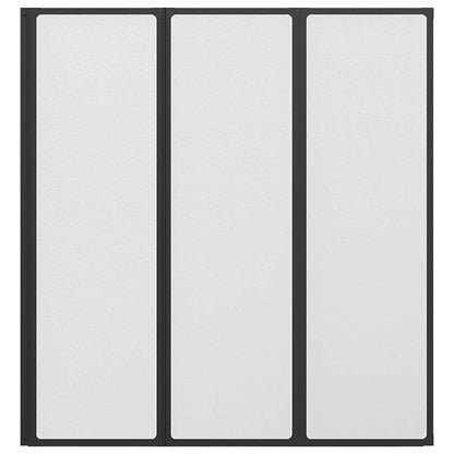 Shower Screen Folding Manual Black 132 x 2 x 140 cm Aluminium